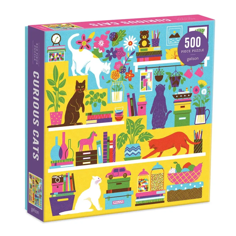 Galison Boyoun Kim Curious Cats puslespil 500 brikker katte