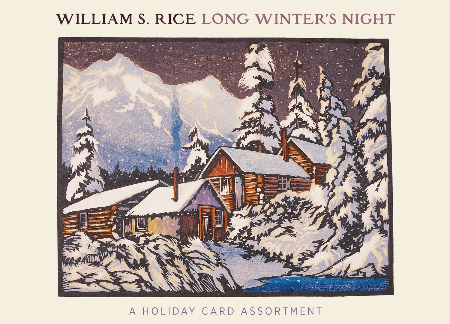 Pomegranate William S. Rice Long Winter's Night julekort vinter