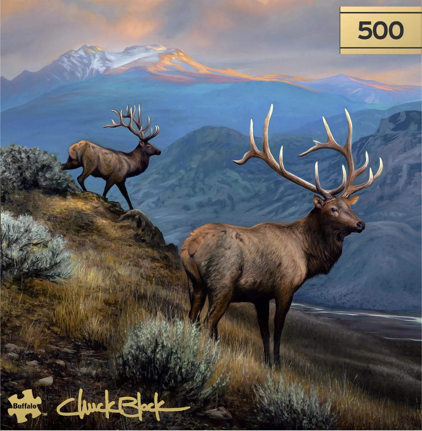 Buffalo Games Gold A Serene Stillness puslespil 500 brikker elge