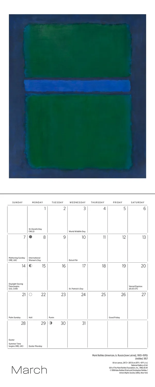 Pomegranate Rothko 2027 mini vægkalender