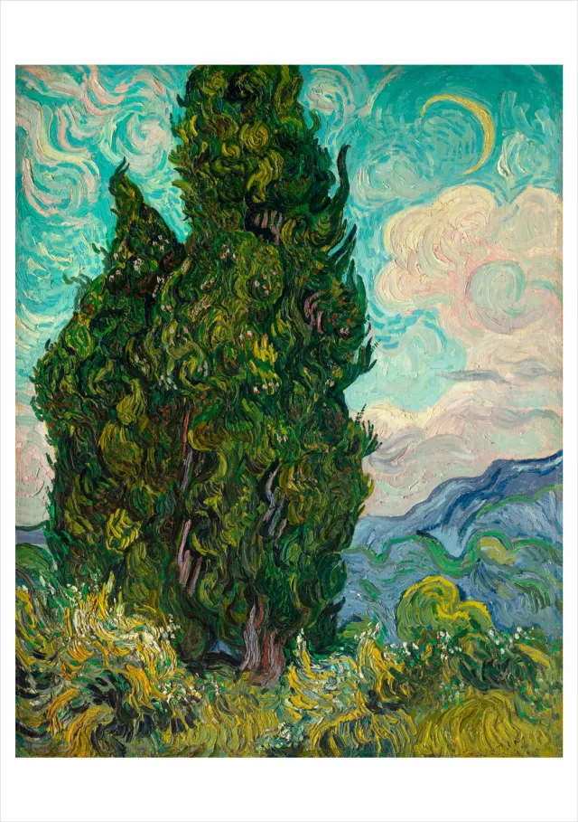 Pomegranate Van Gogh Cypresser kort landskab