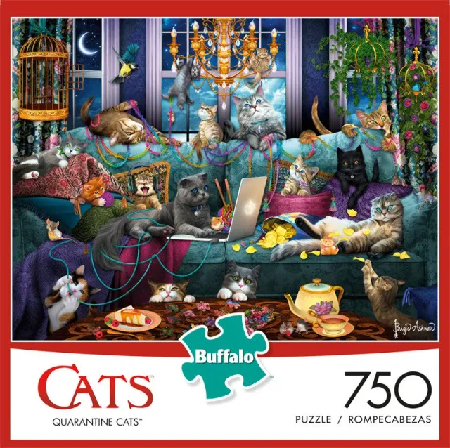 Buffalo Games Cats Quarantine Cats puslespil 750 brikker katte