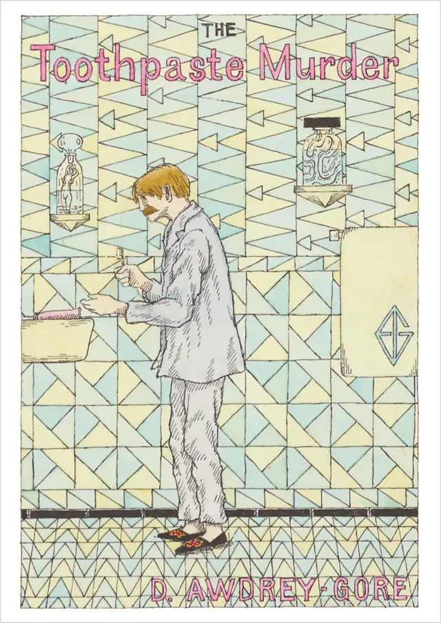 Pomegranate Gorey Toothpaste Murder postkort humor