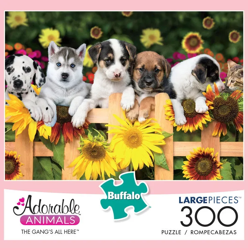Buffalo Games Adorable Animals The Gang's All Here puslespil 300 store brikker
