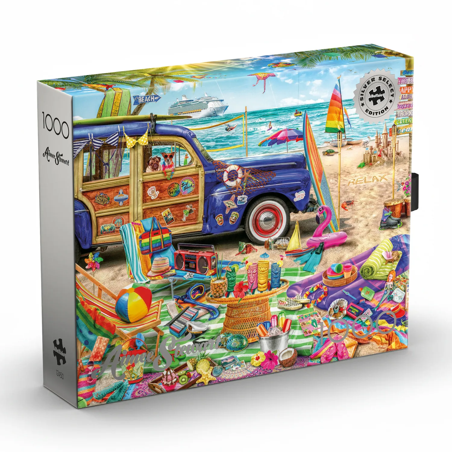Buffalo Games Silver Select Beach Vacation puslespil 1000 retro