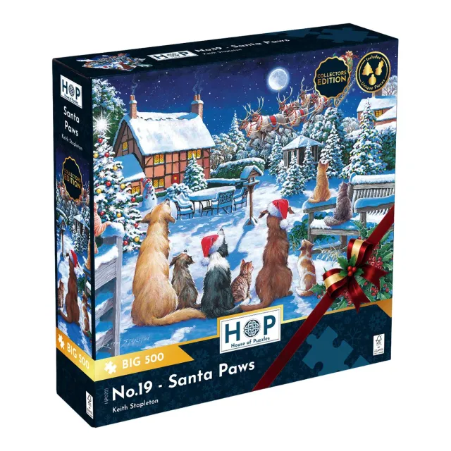 House of Puzzle BIG No.19 Santa Paws puslespil 500 jul