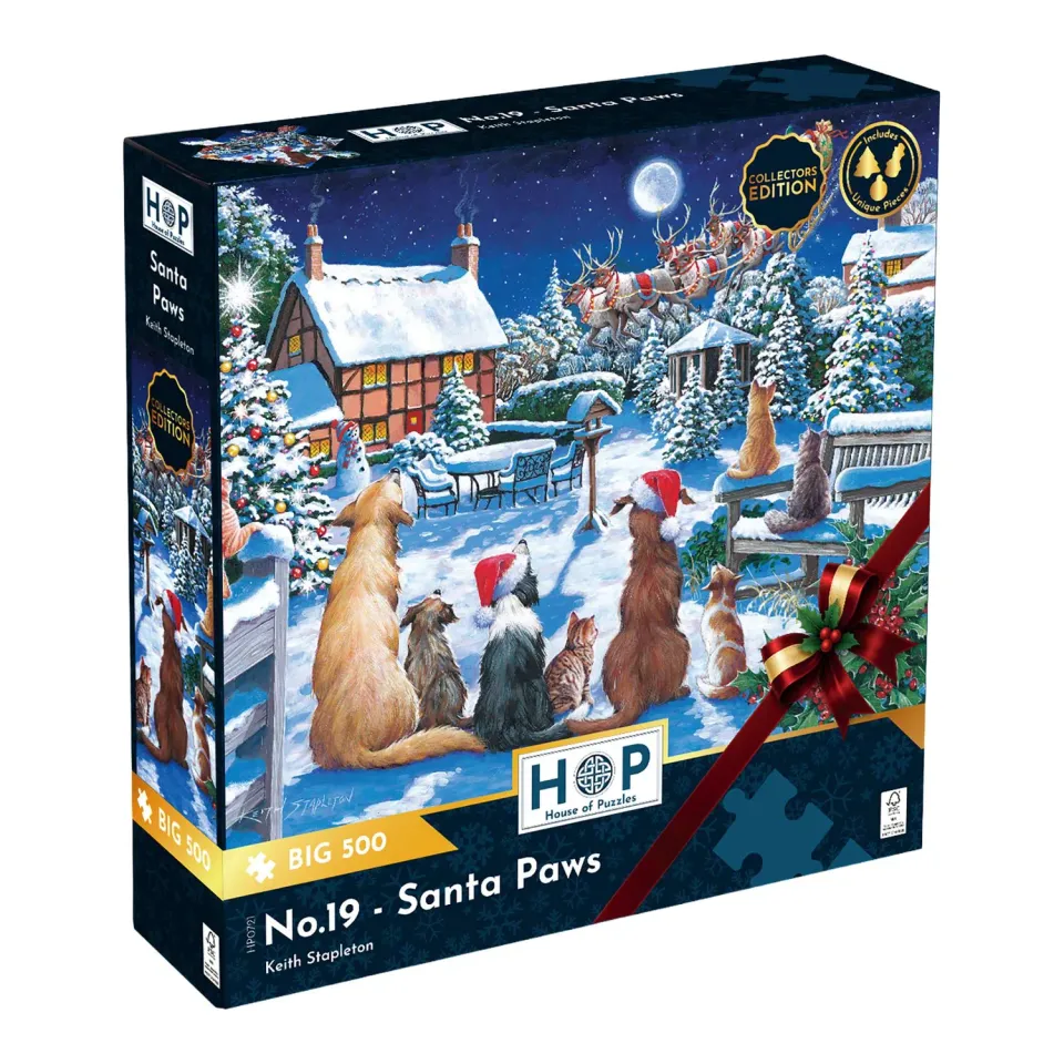 House of Puzzles No.19 Santa Paws julepuslespil 500 store brikker