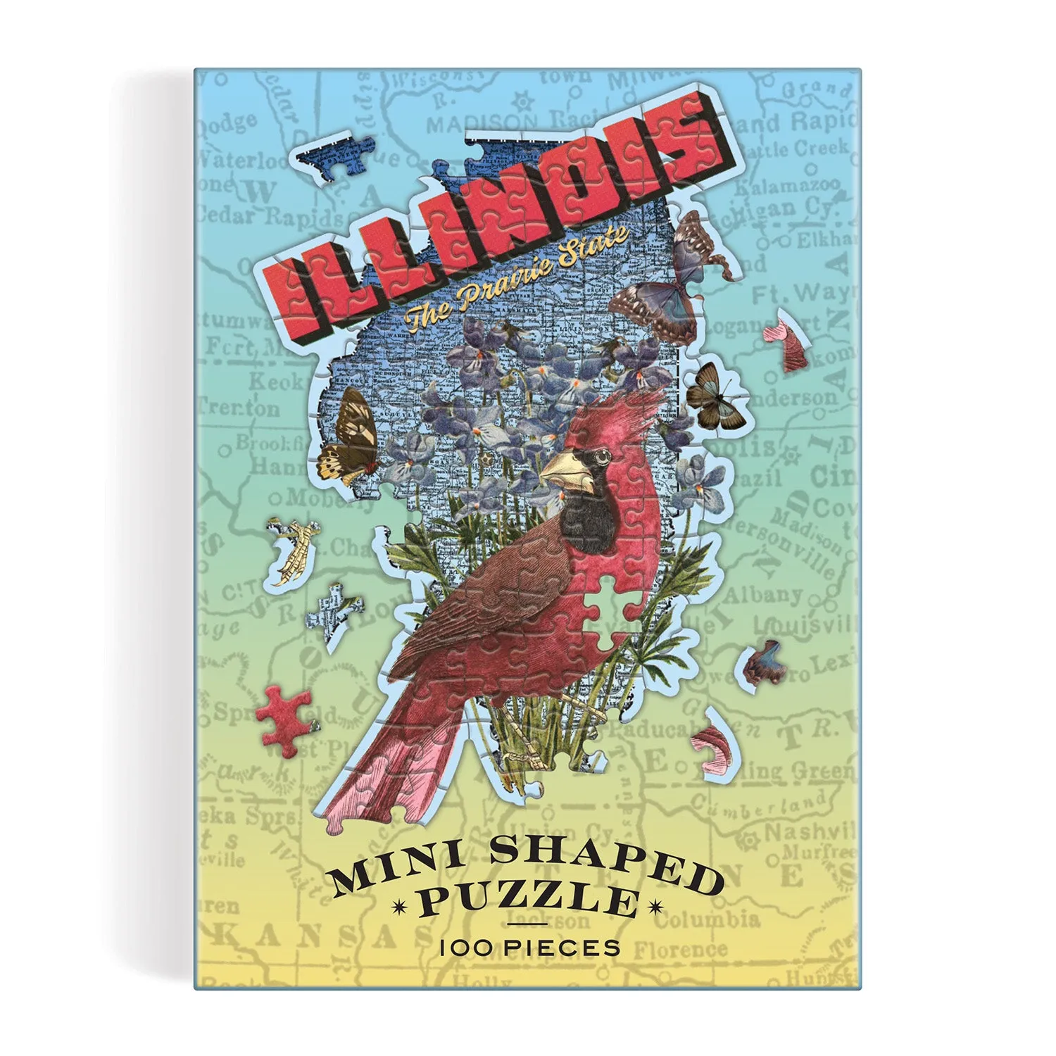 Good Puzzle Co. Illinois Mini puslespil 100 brikker formet