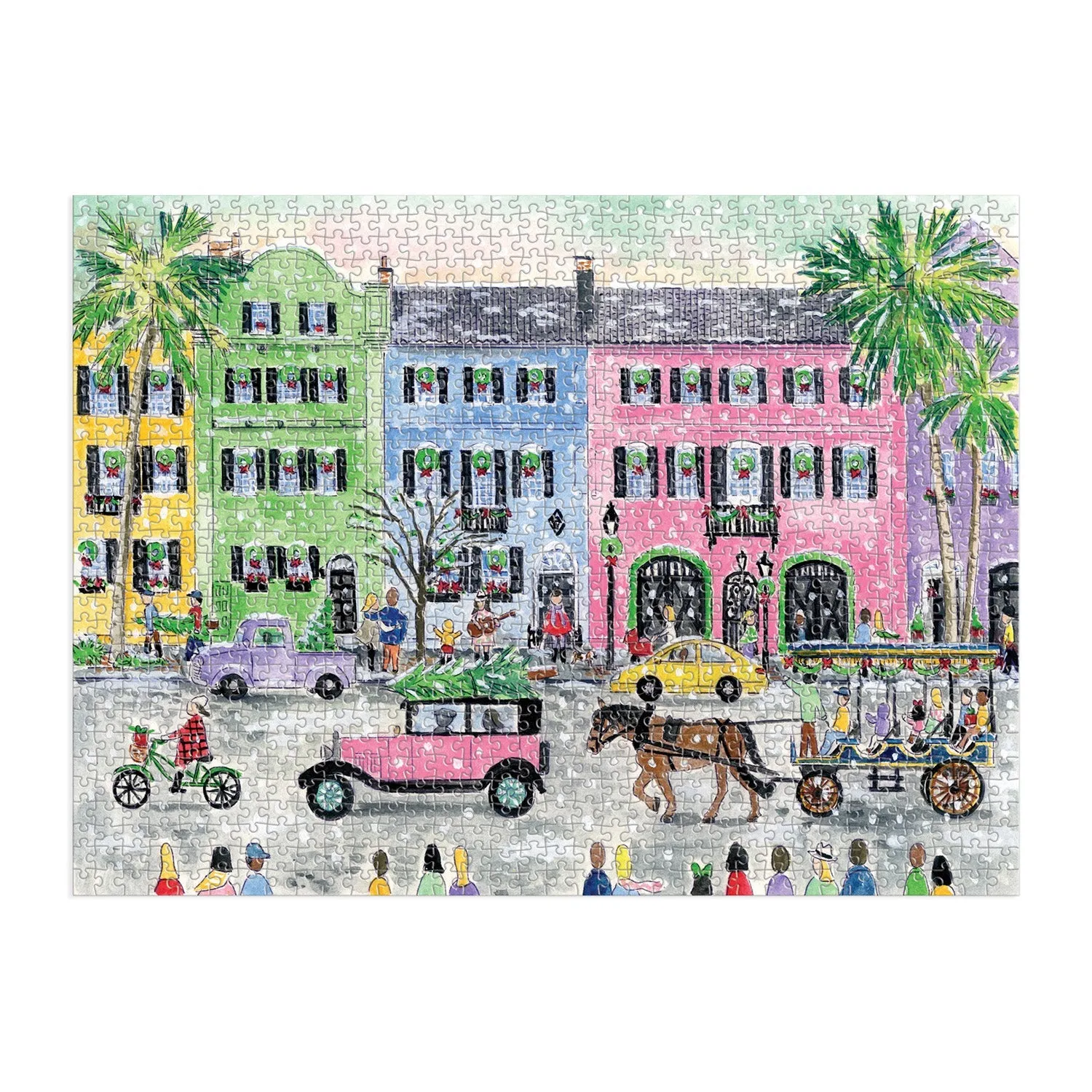 Good Puzzle Co. Christmas in Charleston puslespil 1000 brikker jul