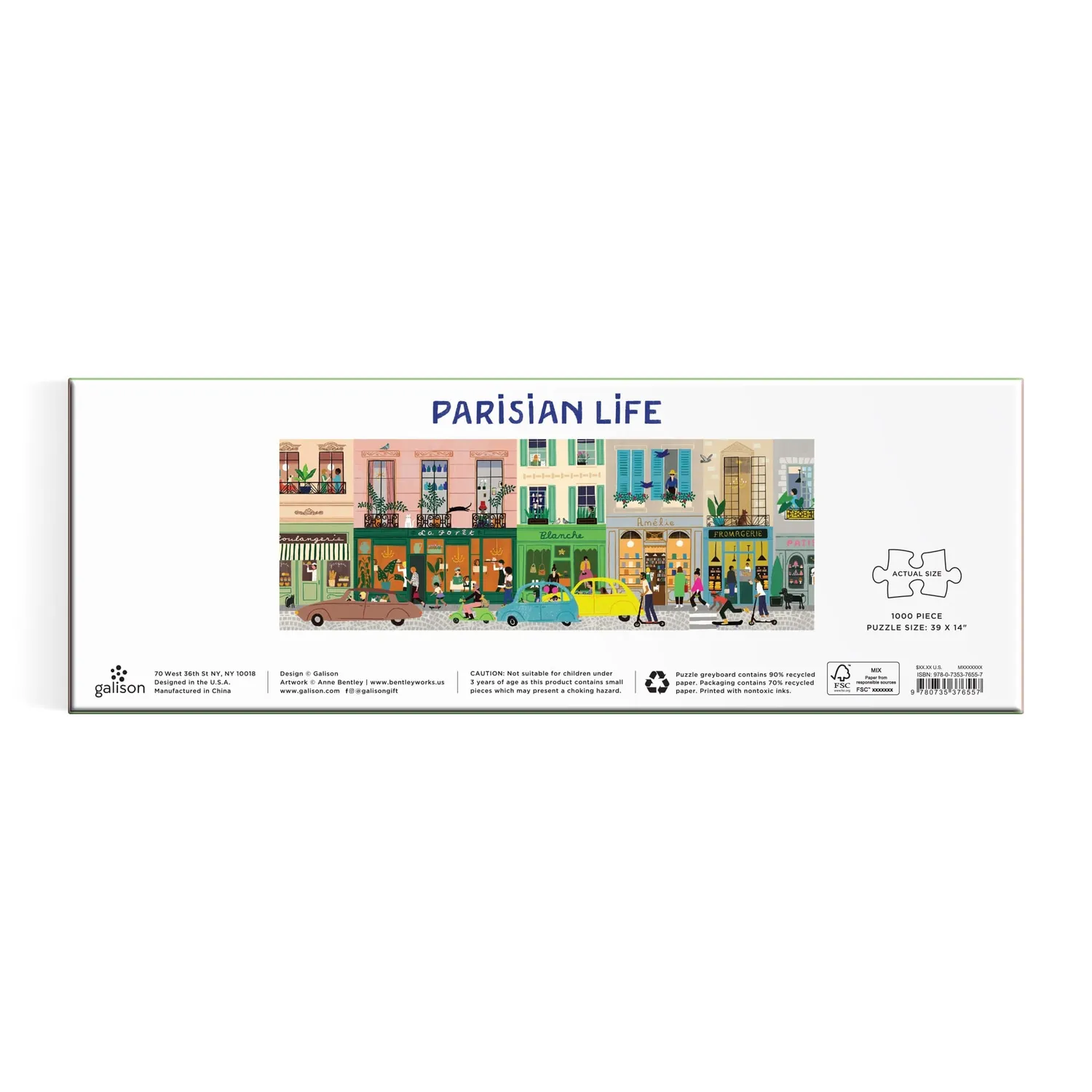Galison Parisian Life puslespil 1000 brikker panorama Paris