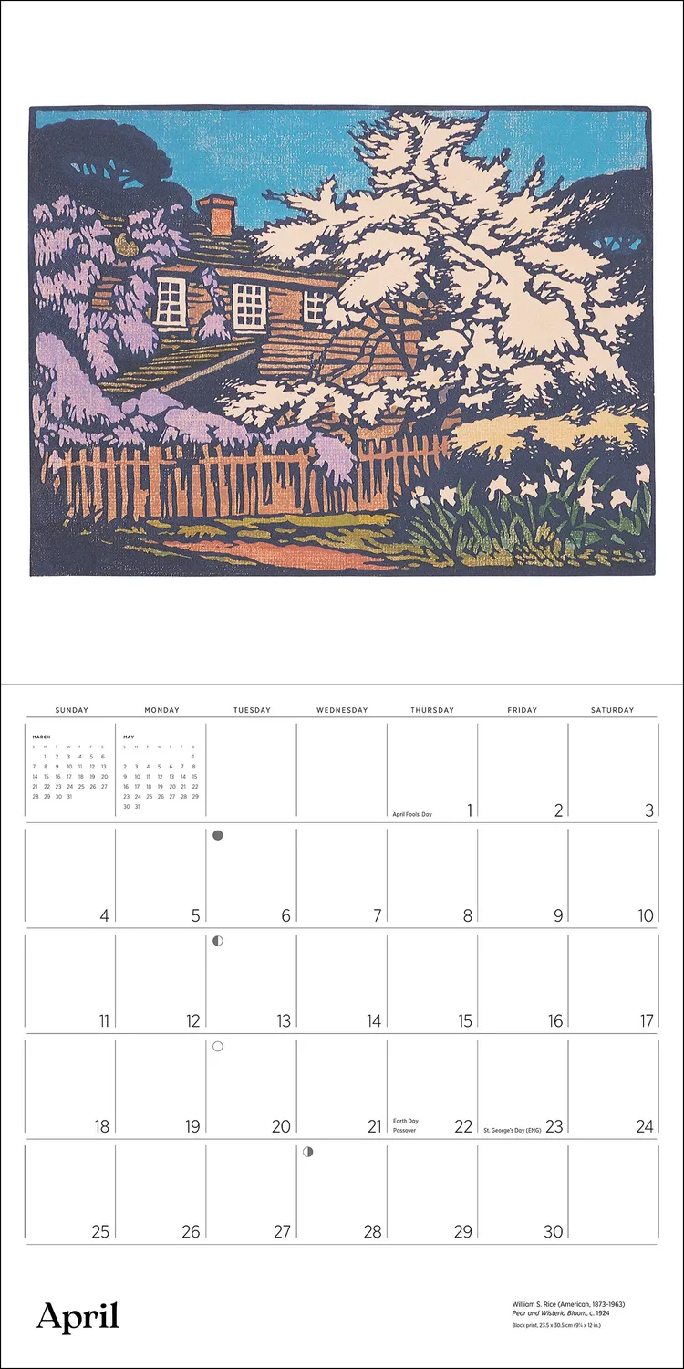 Pomegranate William S. Rice vægkalender 2027 bloktryk