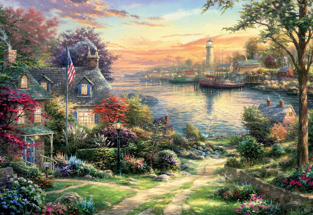 Buffalo Games Silver Select New England Harbor puslespil 2000 brikker Kinkade