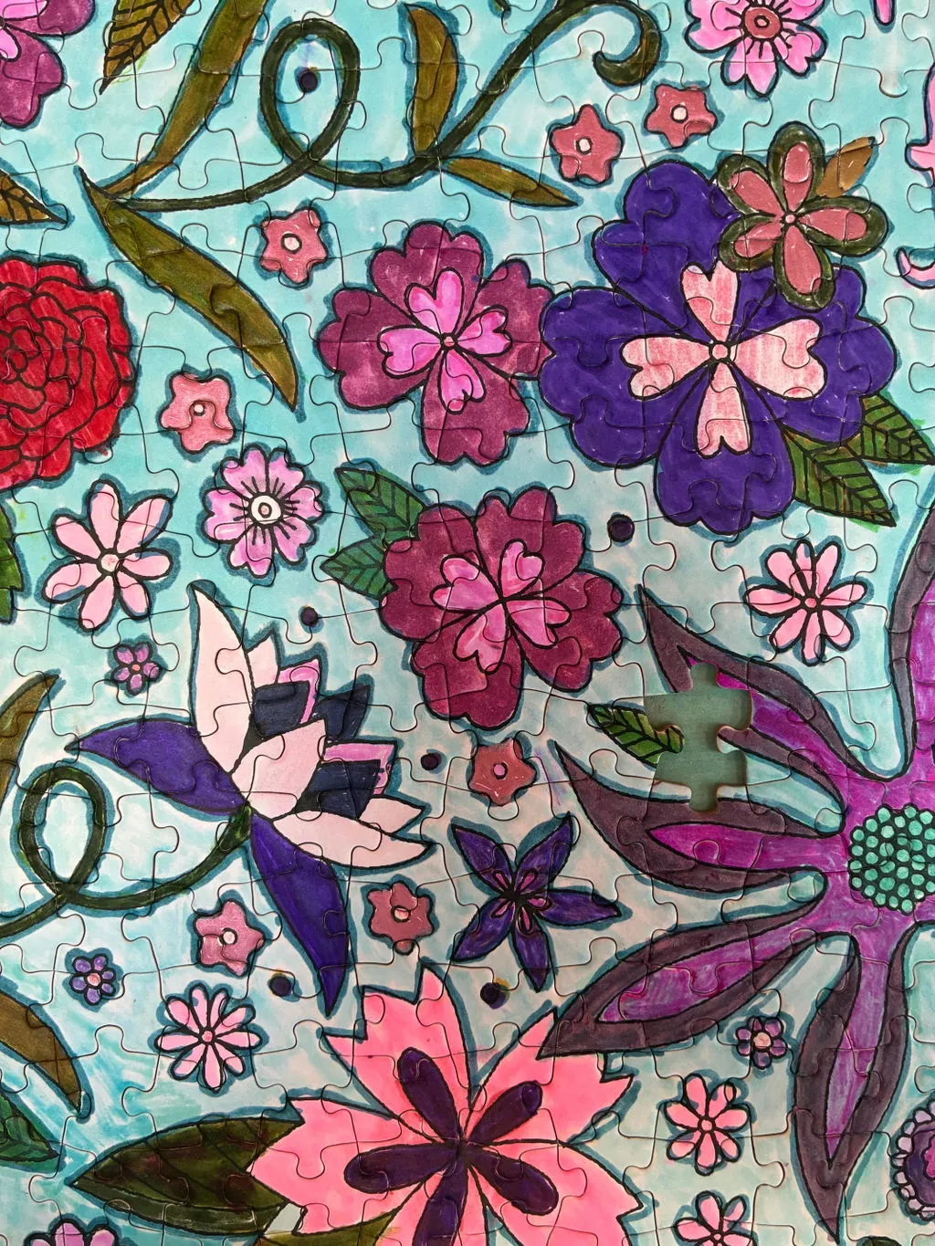 Andrea Pippins Flowers puslespil 1000 brikker malebog panorama