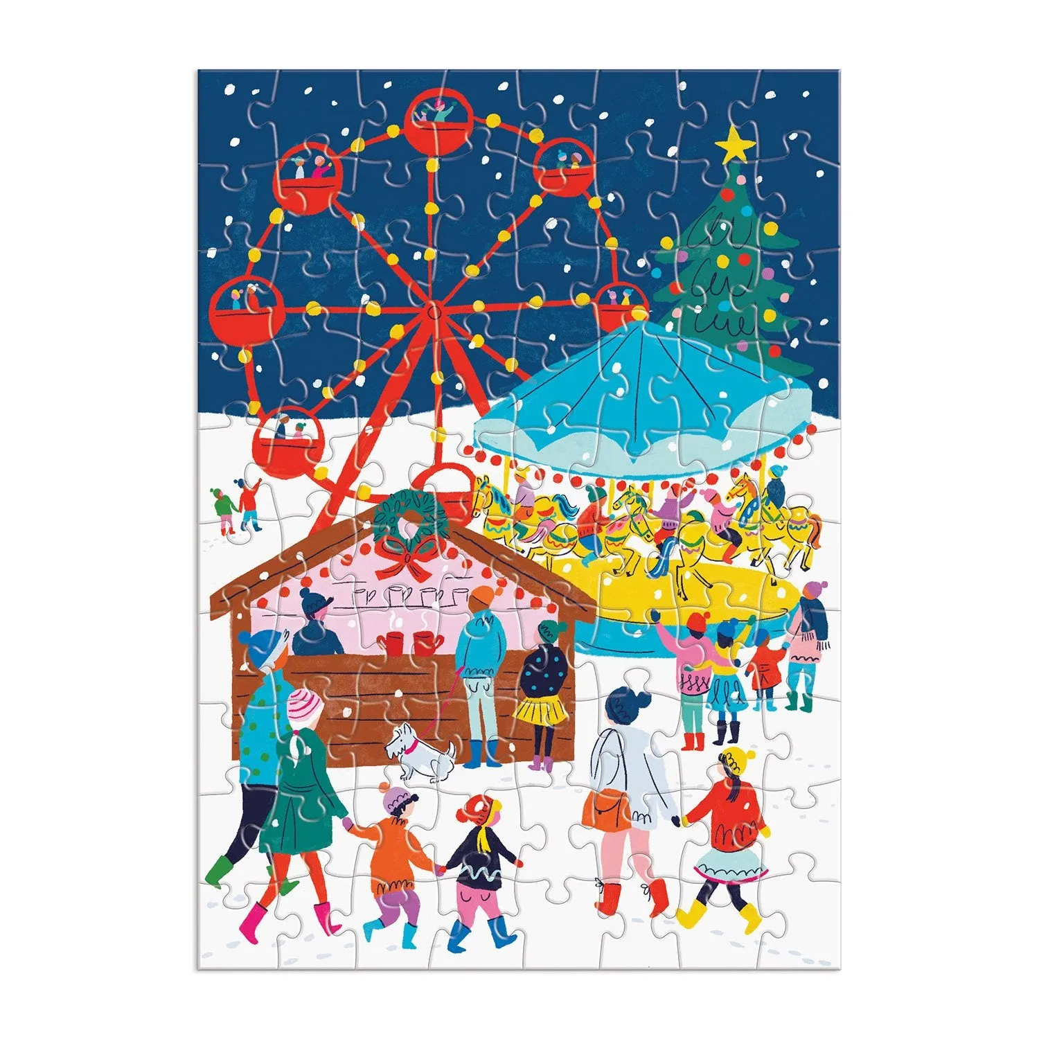 Galison Louise Cunningham Merry Bright julekalender 12x80 brikker