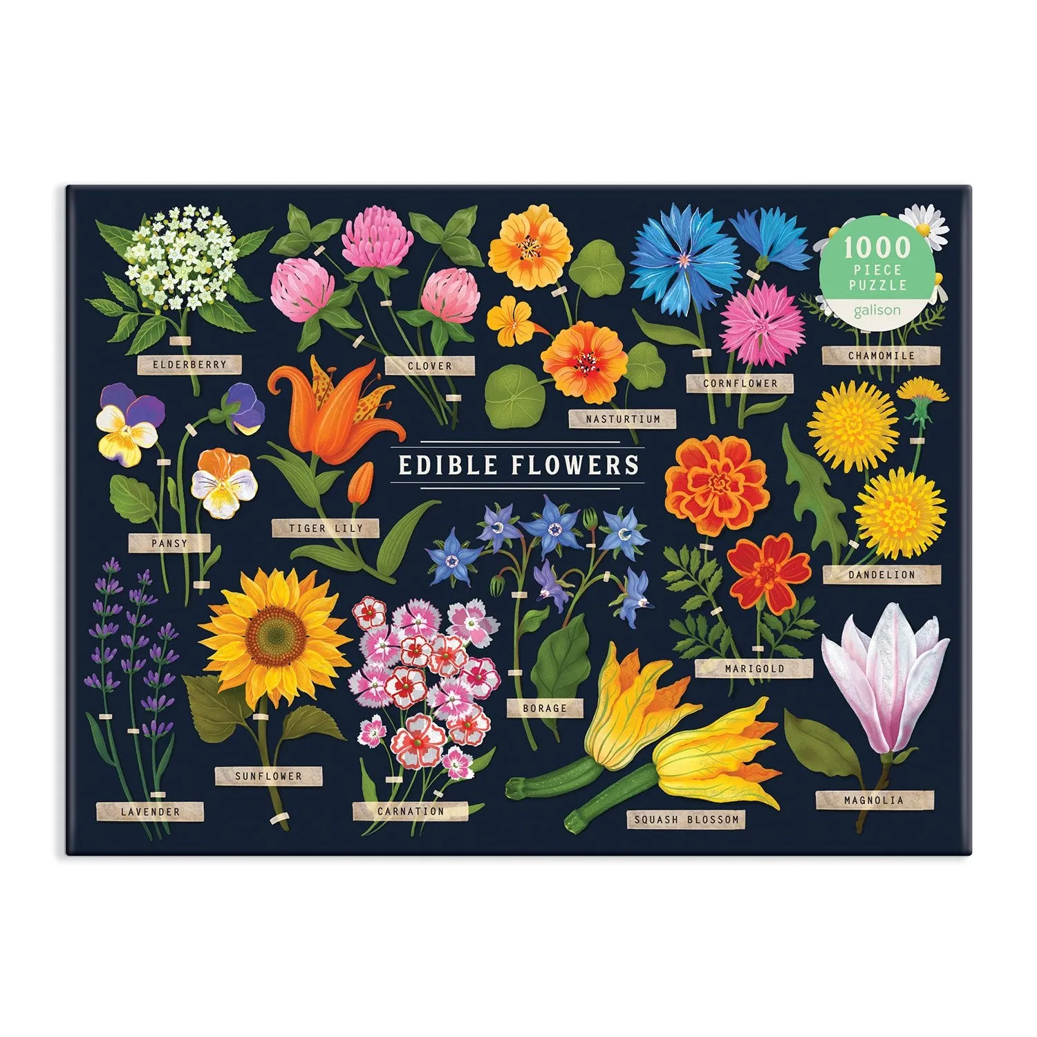 Galison Edible Flowers puslespil 1000 brikker blomster