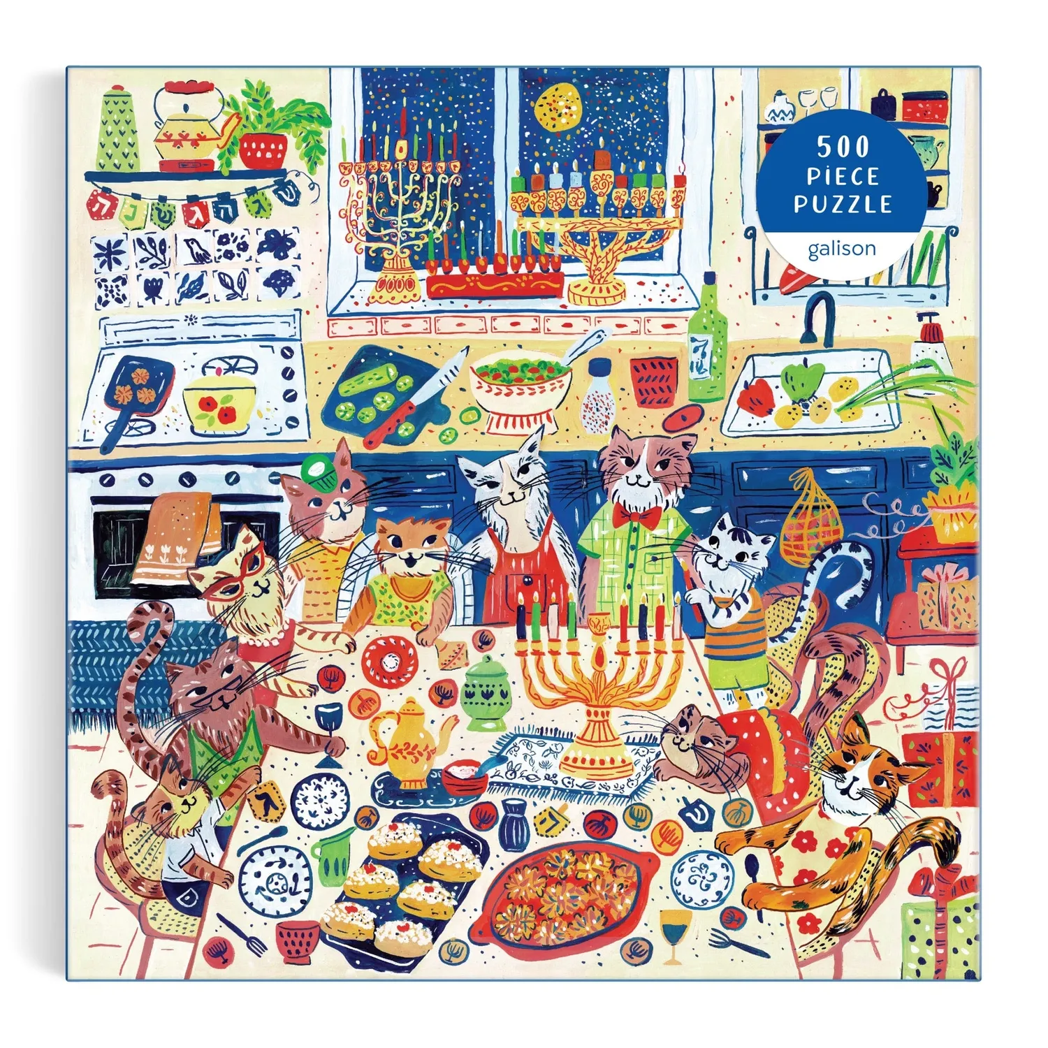 Good Puzzle Co. Happy Hanukcats puslespil 500 brikker katte