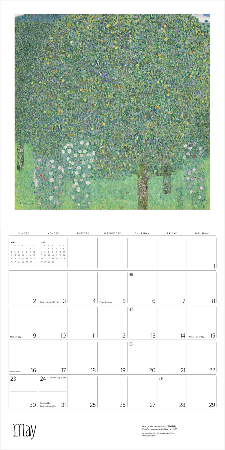 Pomegranate Gustav Klimt vægkalender 2027 kunst
