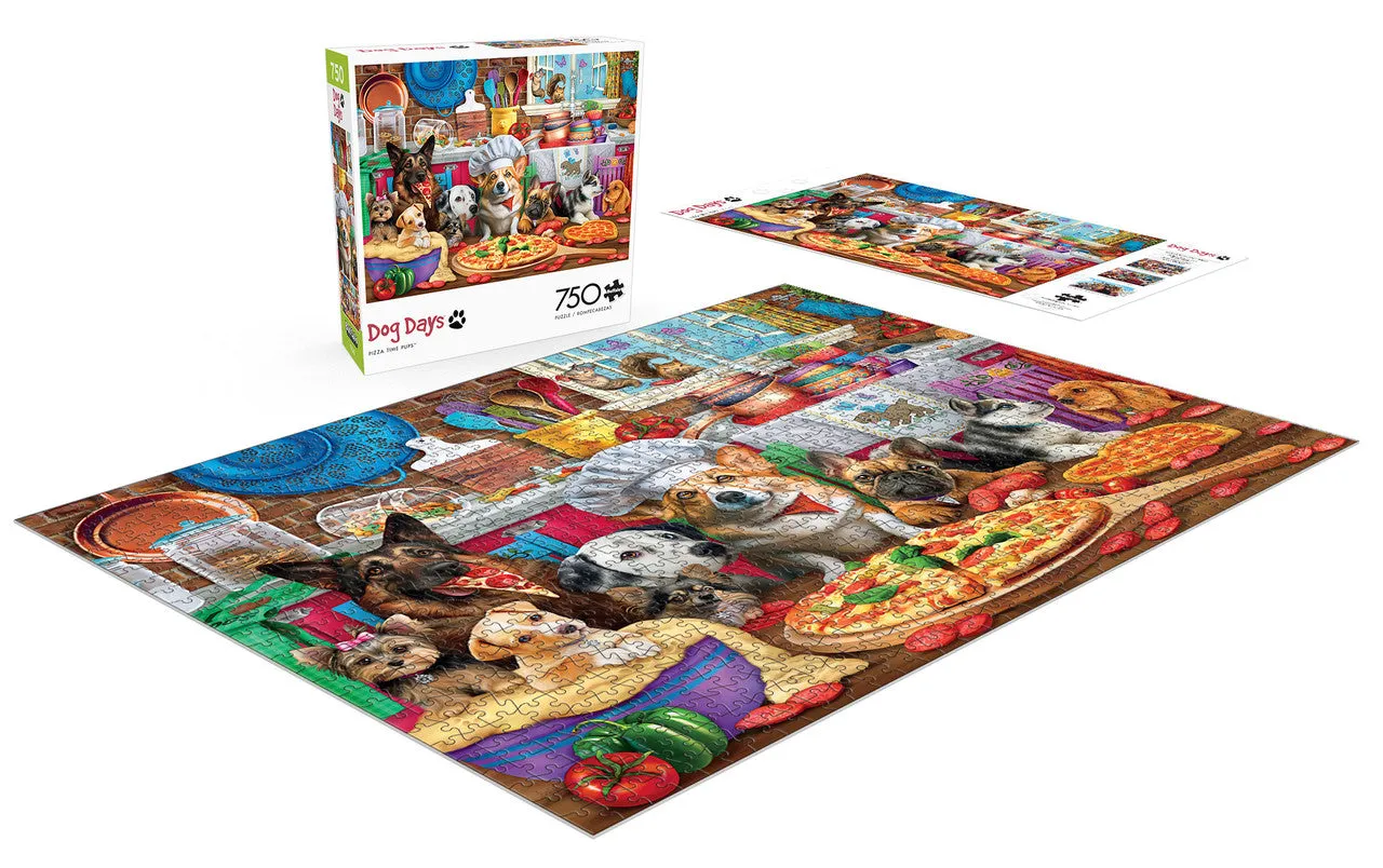 Buffalo Games Dog Days Pizza Time Pups puslespil 750 hunde
