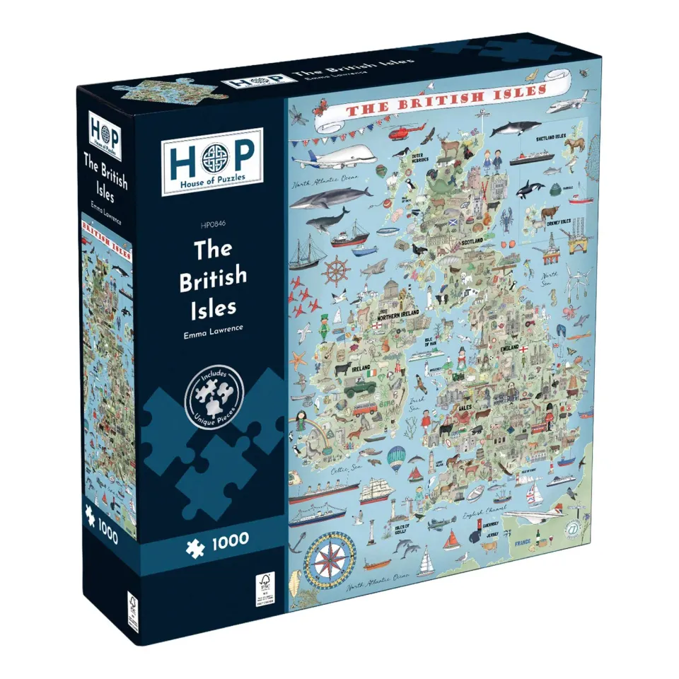 House of Puzzle The British Isles puslespil 1000 kortmotiv