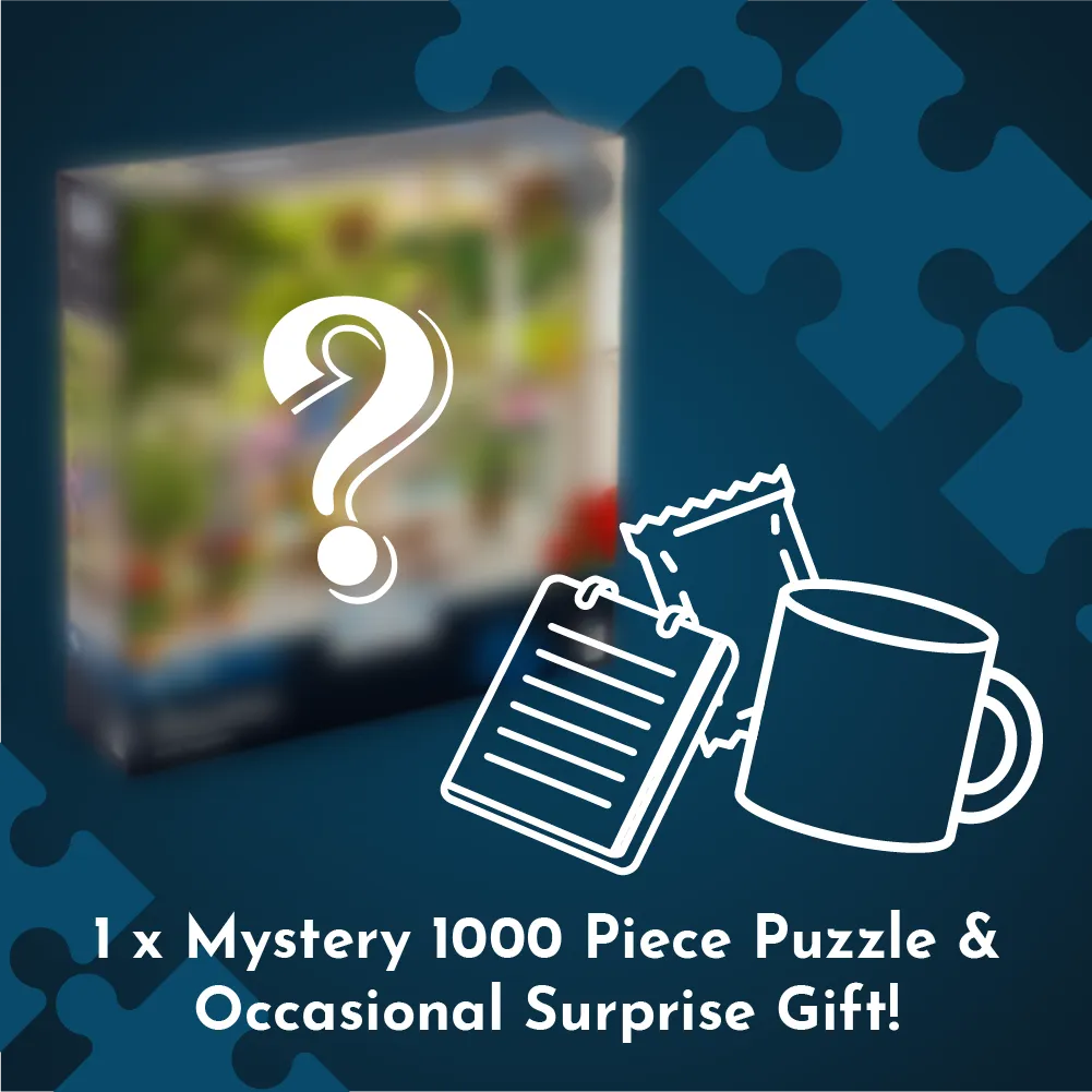 House of Puzzles Monthly puslespil abonnement 1000 brikker mystery