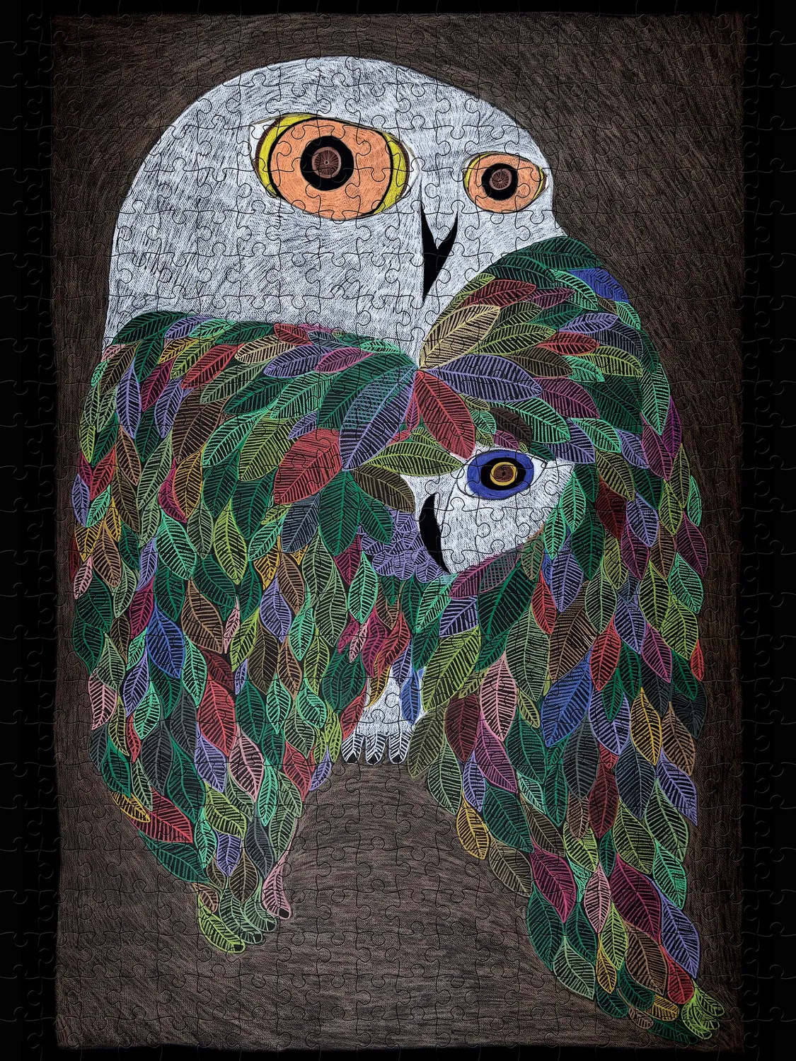 Pomegranate Teevee Colourful Wild Owl puslespil 500 brikker