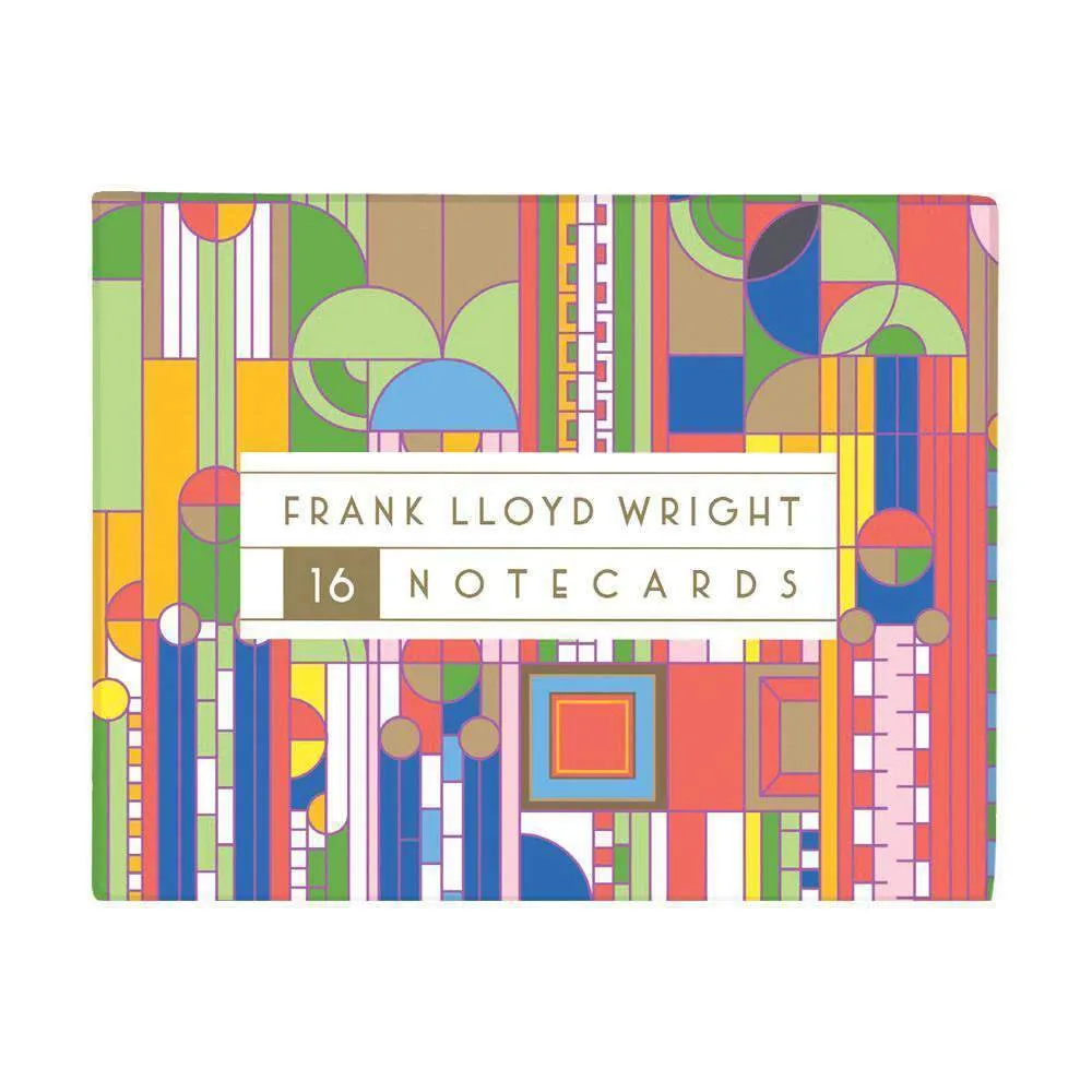 Frank Lloyd Wright kortæske 16 kort geometri guldfolie