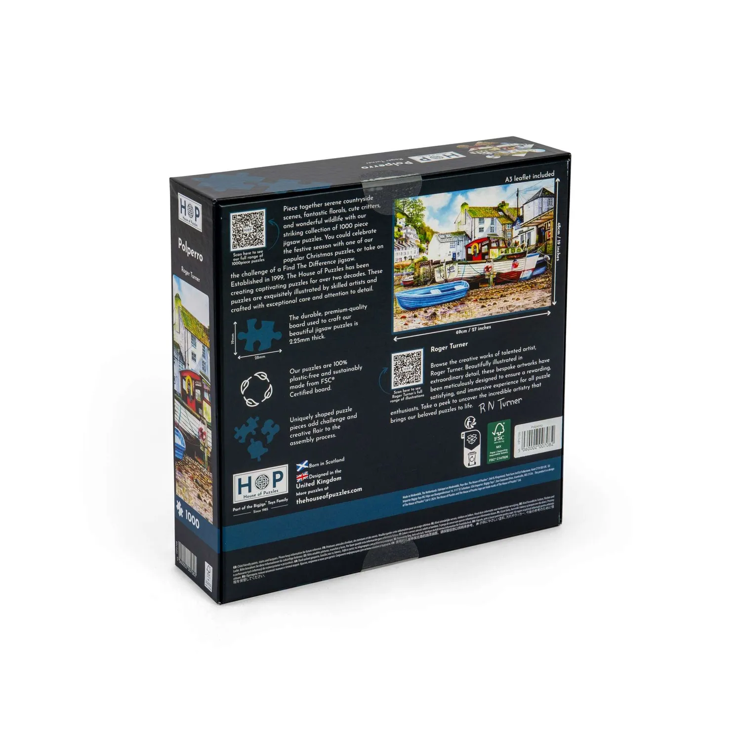House of Puzzles Polperro puslespil 1000 kystby