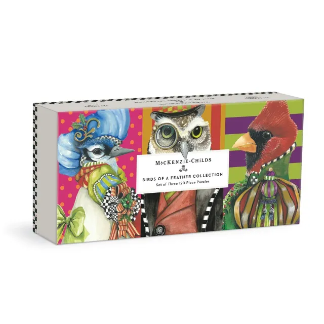 MacKenzie-Childs Birds of a Feather puslespil sæt 3x120 brikker