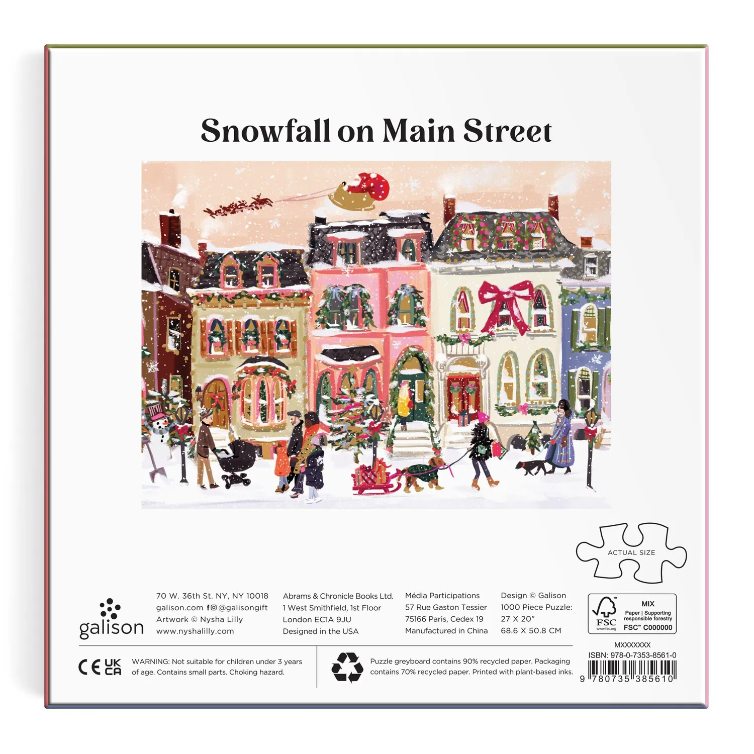 Galison Nysha Lilly Snowfall on Main Street foliepuslespil 1000