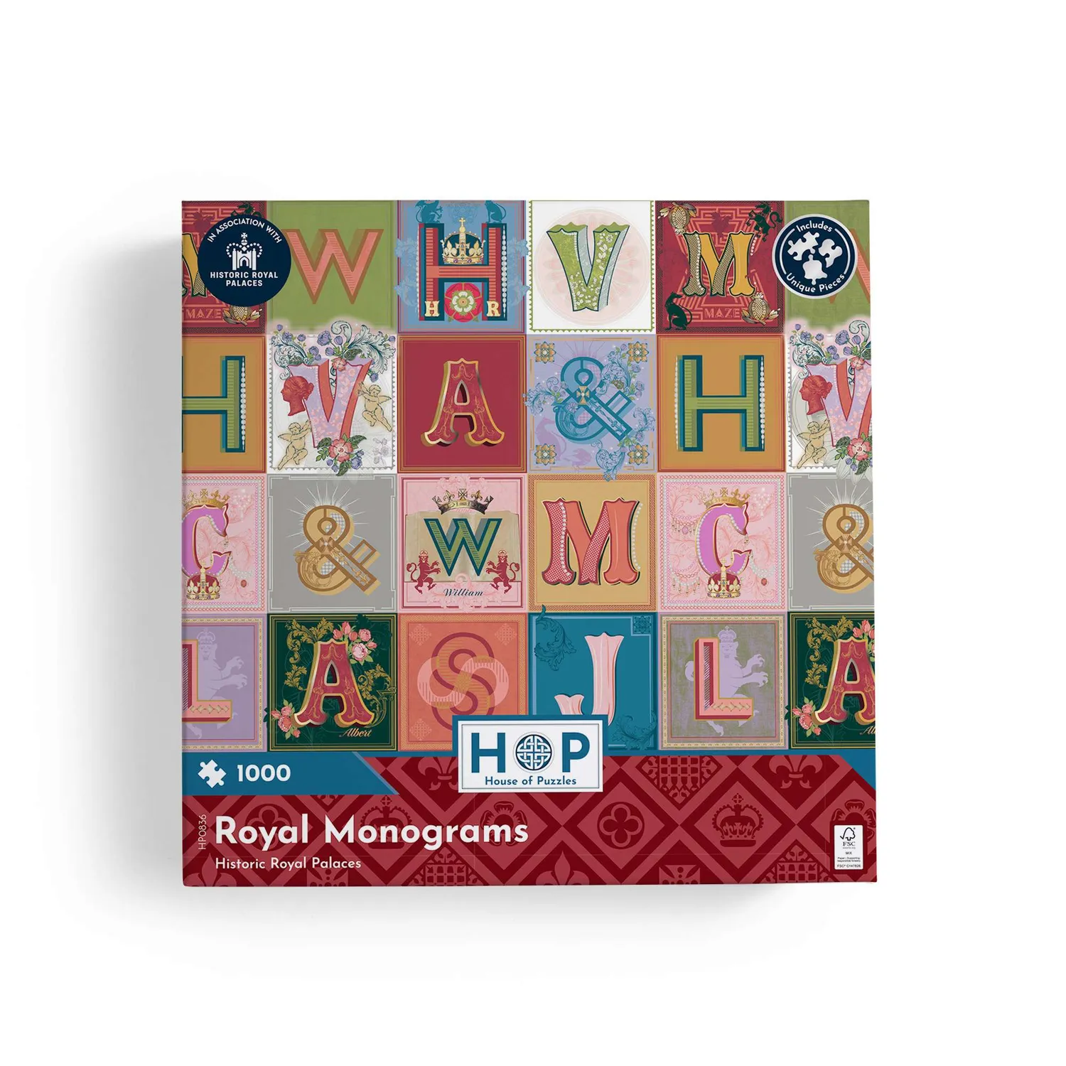 House of Puzzle Royal Monograms puslespil 1000 brikker kongelig