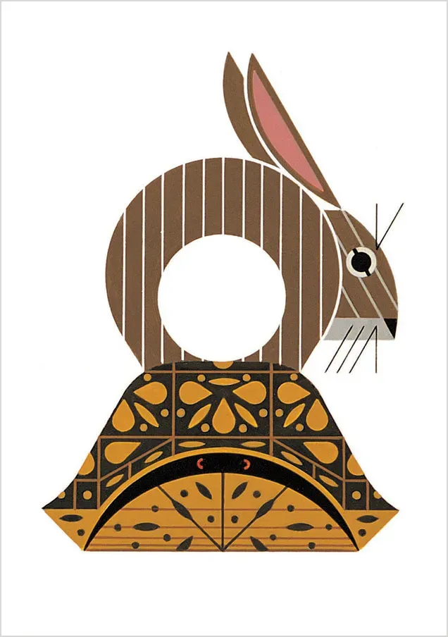 Pomegranate Charley Harper Box Seat brevkort enkelt dyremotiv