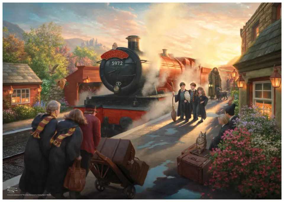 Buffalo Games Silver Select Hogwarts Express puslespil 500 Thomas Kinkade