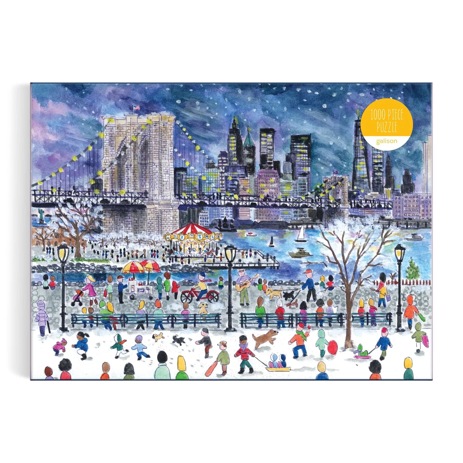 Good Puzzle Co. Michael Storrings Snowfall Over New York City puslespil 1000 brikker sne