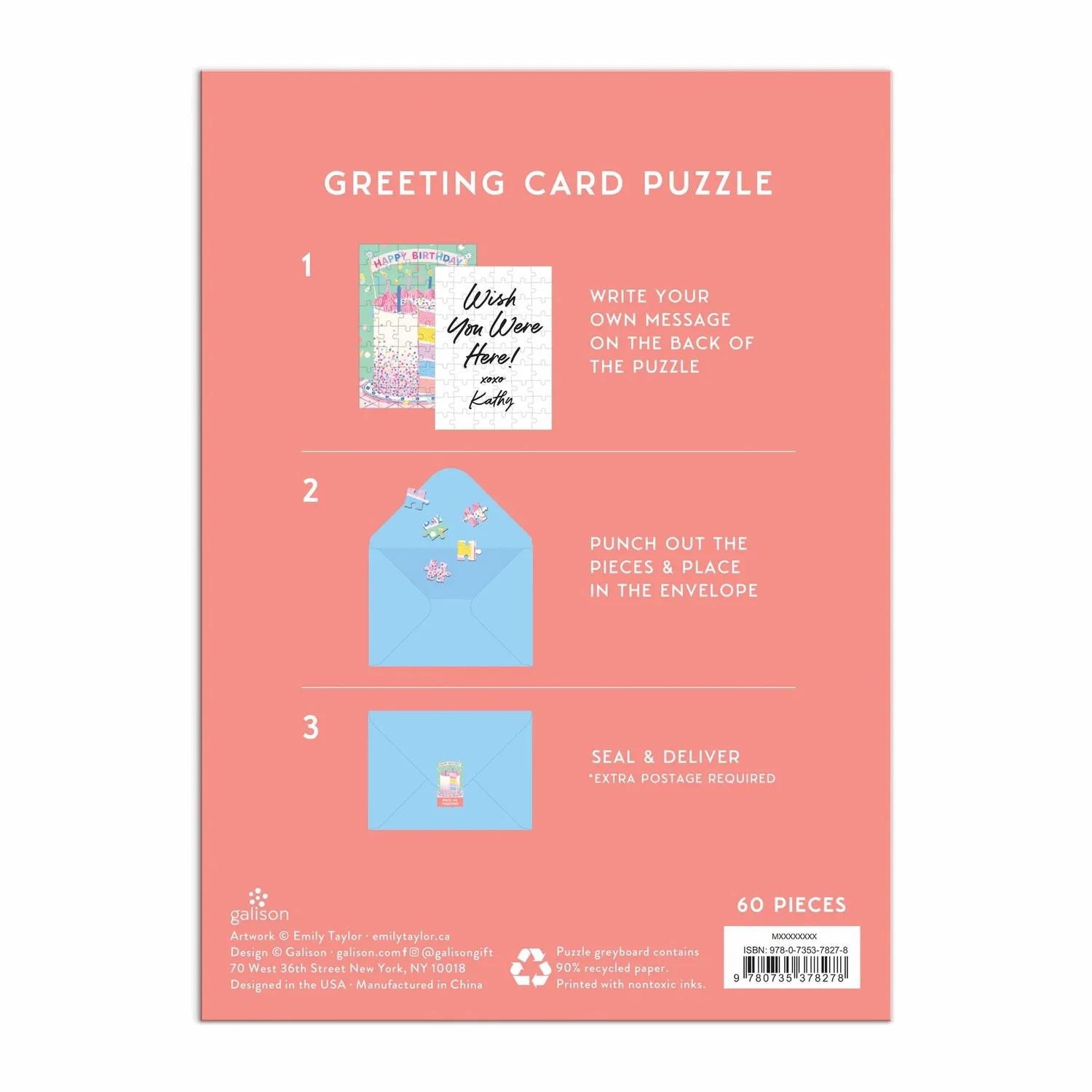 Good Puzzle Co. Emily Taylor Confetti Birthday puslespil kort 60 kage