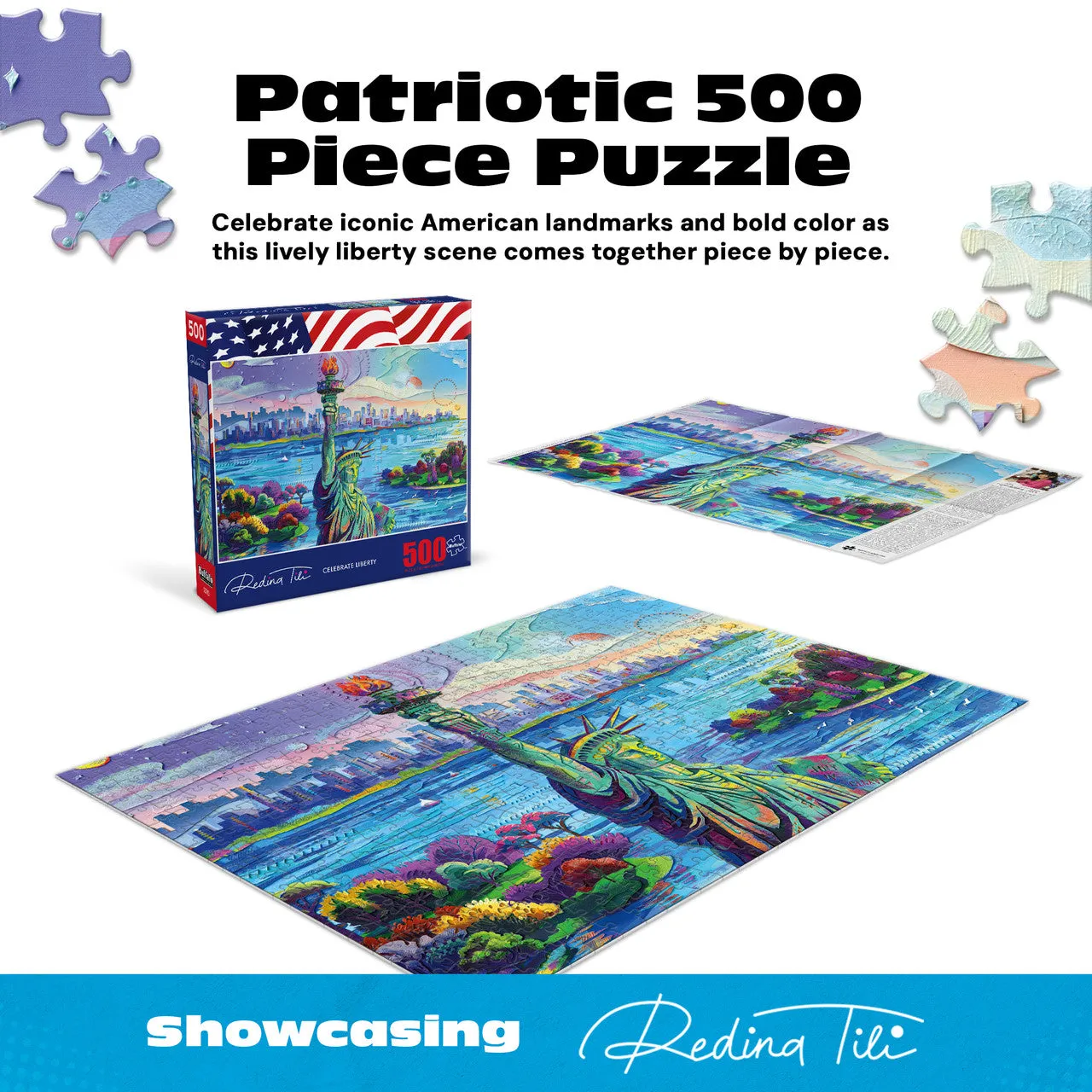 Buffalo Games Americana Celebrate Liberty puslespil 500 brikker Frihed