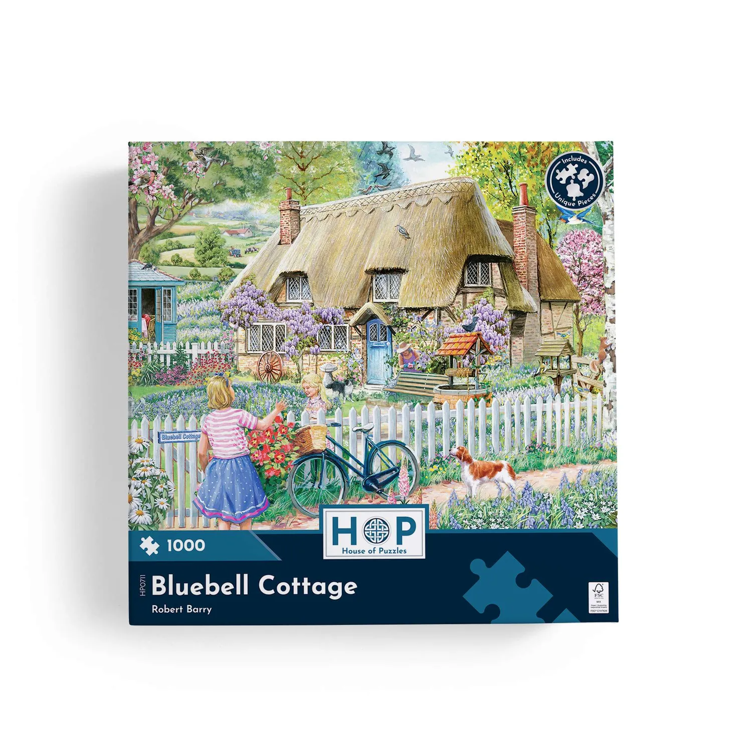 House of Puzzle Bluebell Cottage puslespil 1000 brikker landskab