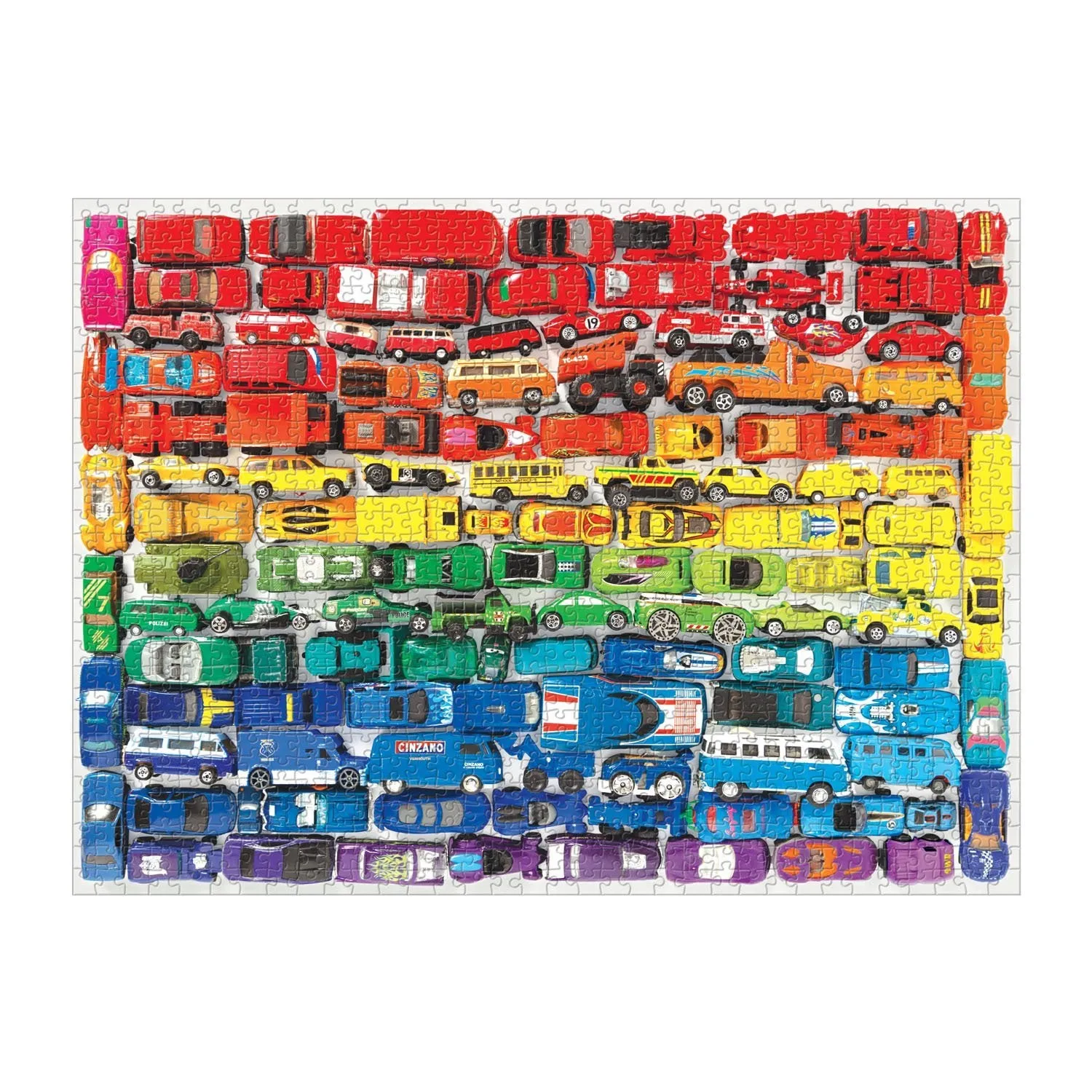Galison Rainbow Toy Cars puslespil 1000 brikker legetøjsbiler