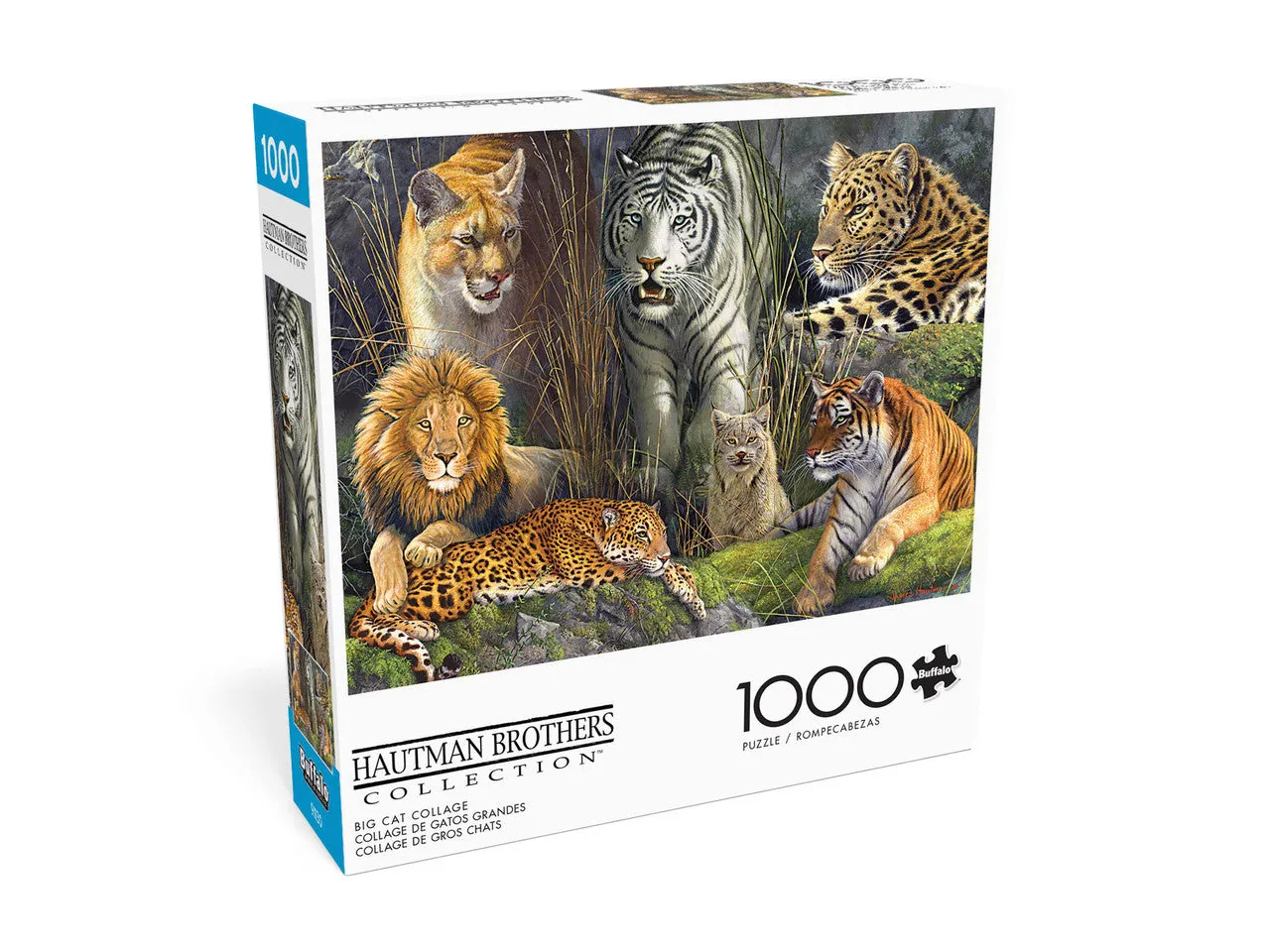 Buffalo Games Hautman Big Cat Collage puslespil 1000 brikker dyr
