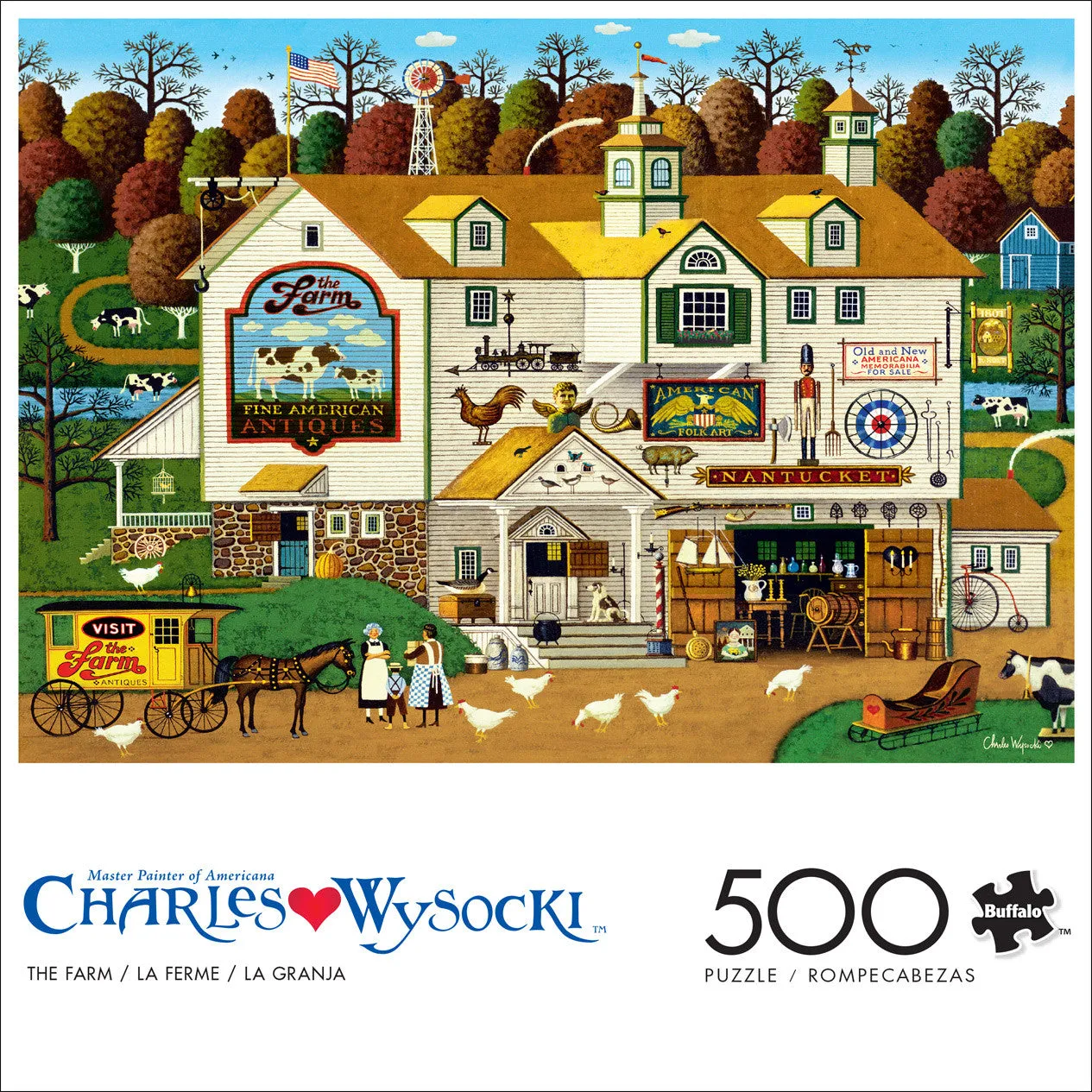 Buffalo Games Wysocki Americana The Farm puslespil 500 brikker landliv