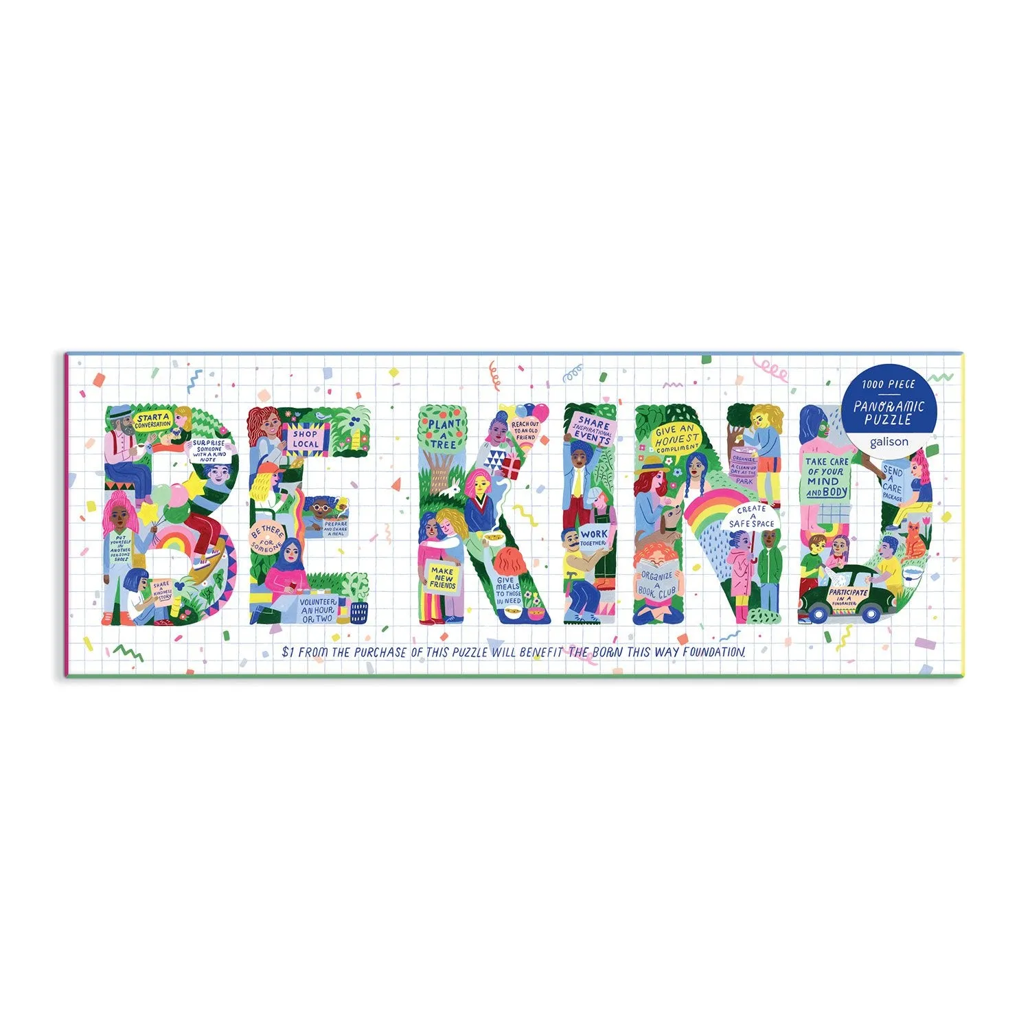 Galison Be Kind panorama puslespil 1000 brikker venlighed