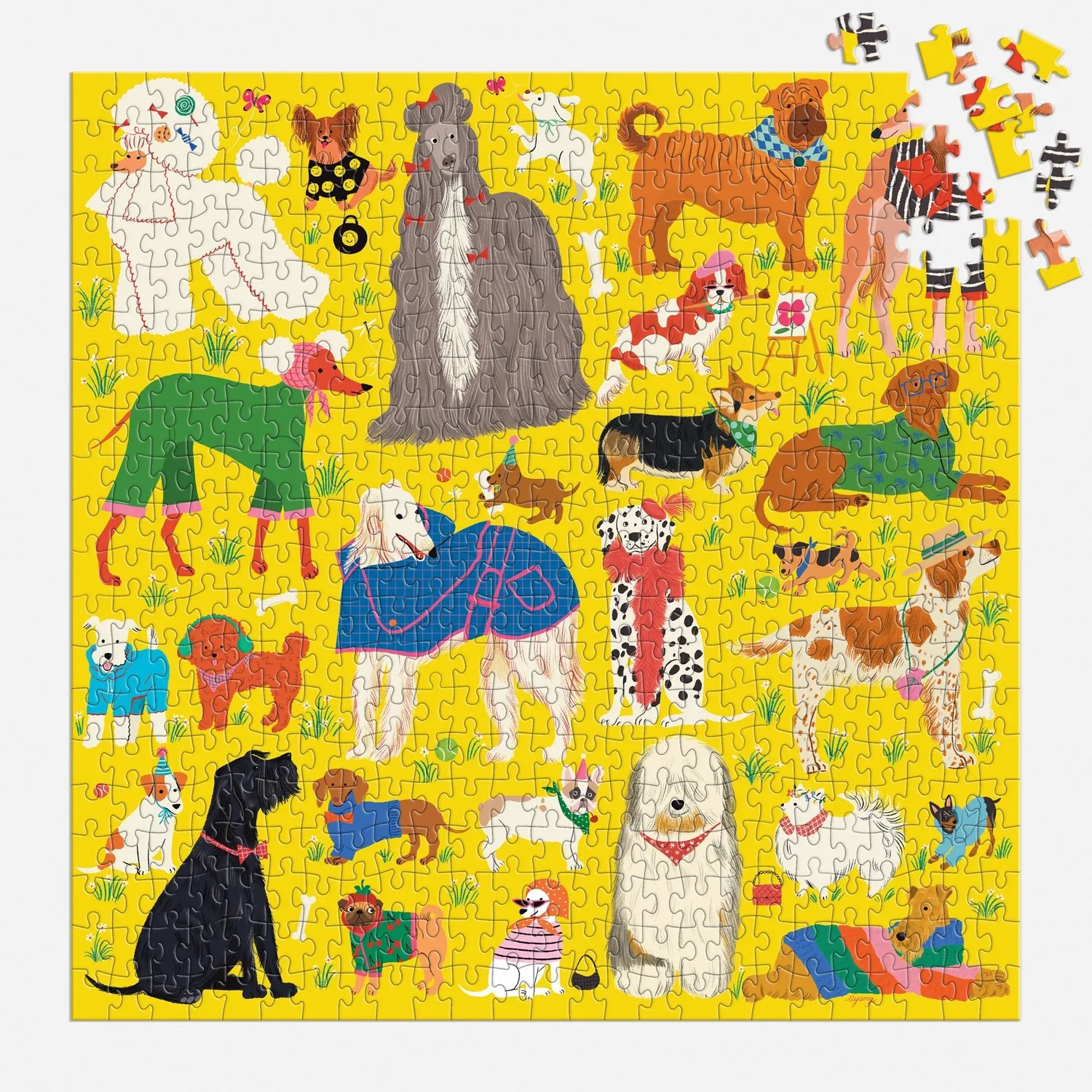 Galison Fashionable Dogs puslespil 500 brikker hunderacer