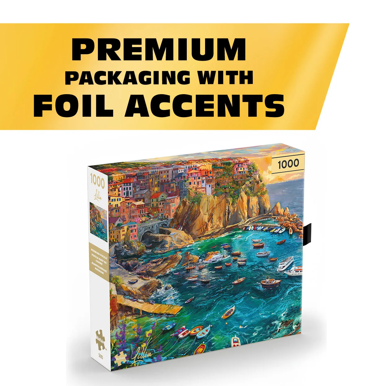 Buffalo Games Gold Cinque Terre Seas puslespil 1000 brikker kyst