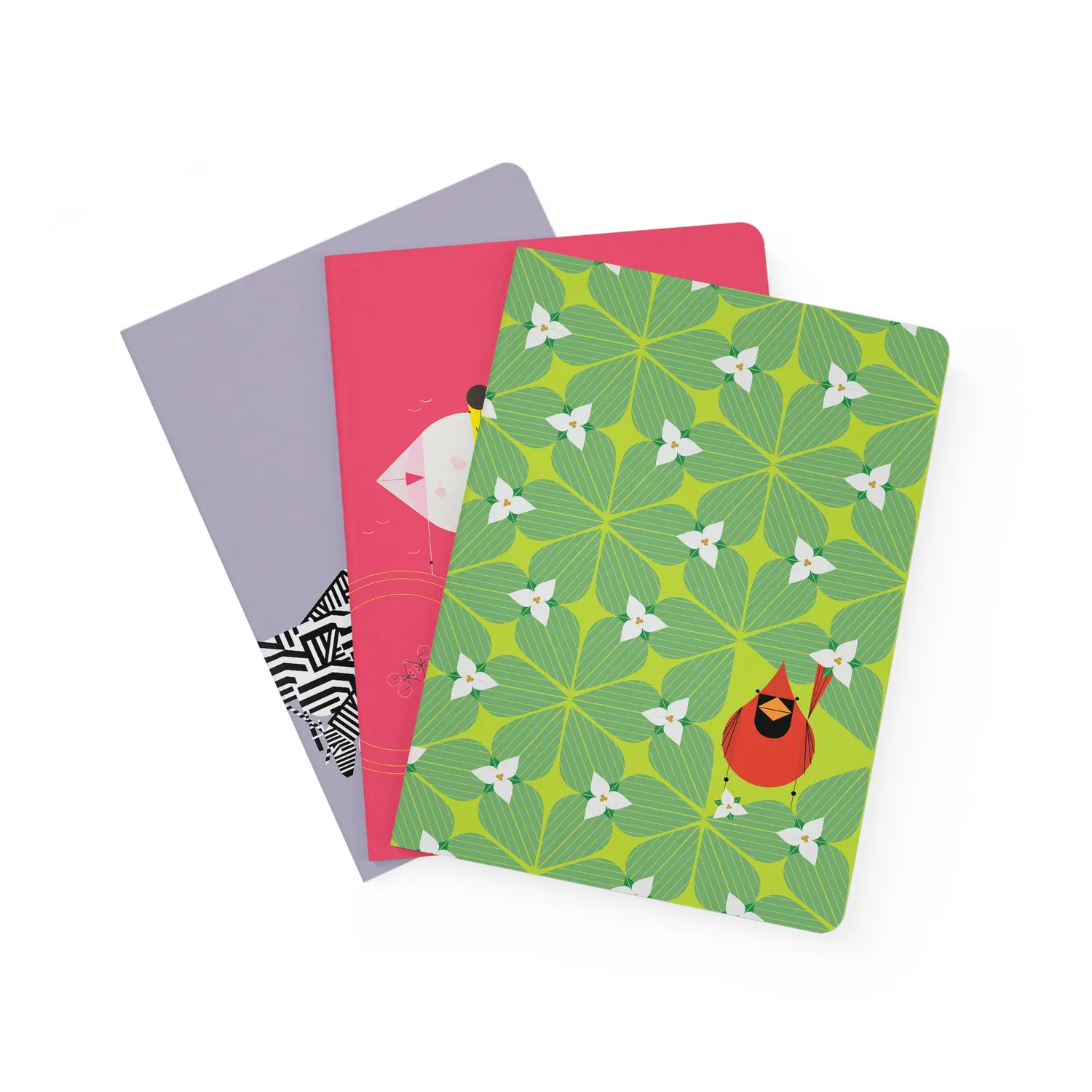 Pomegranate Charley Harper notesbøger fugle sæt