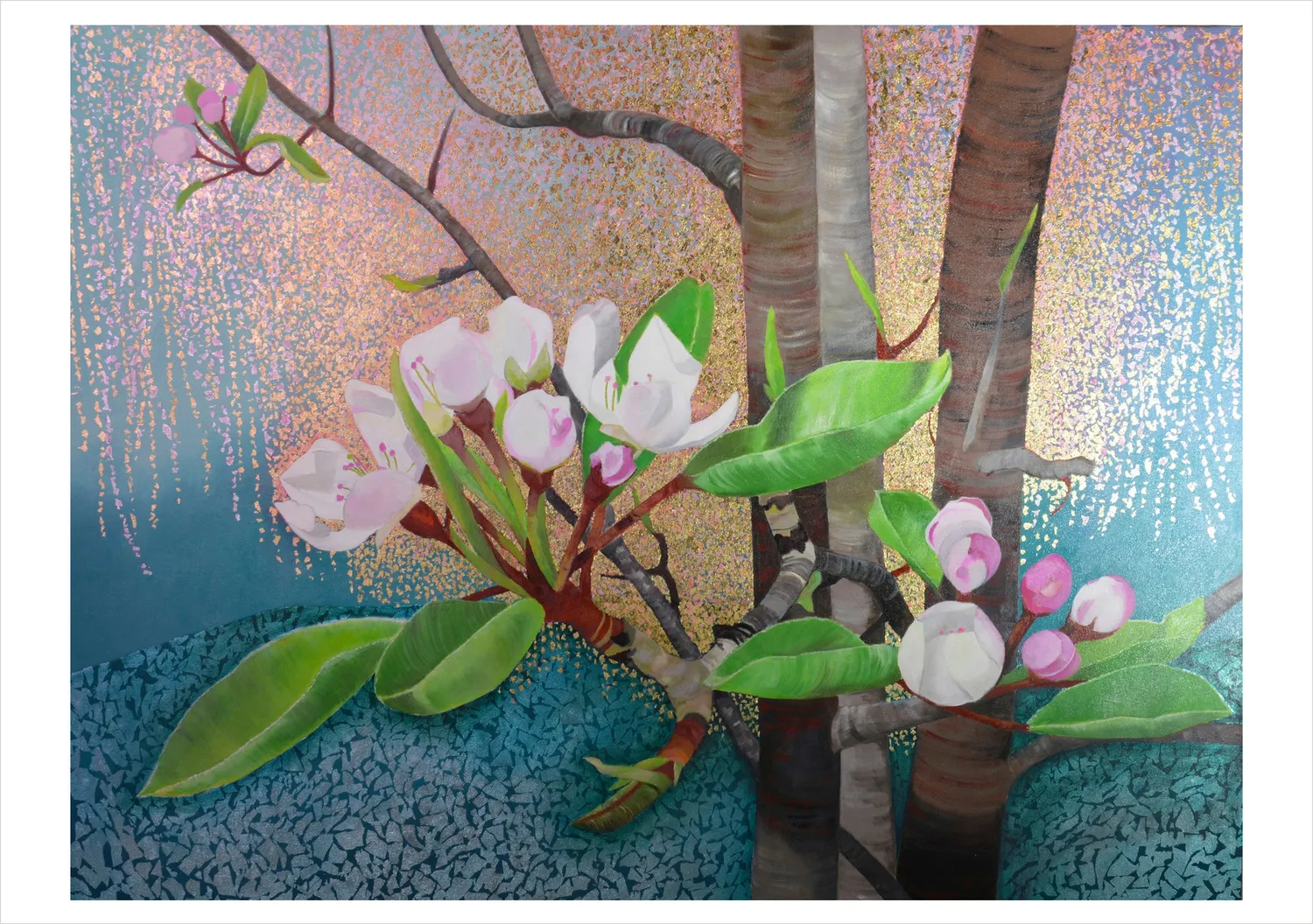 Pomegranate Joan Metcalf Shimmer kortæske blomster