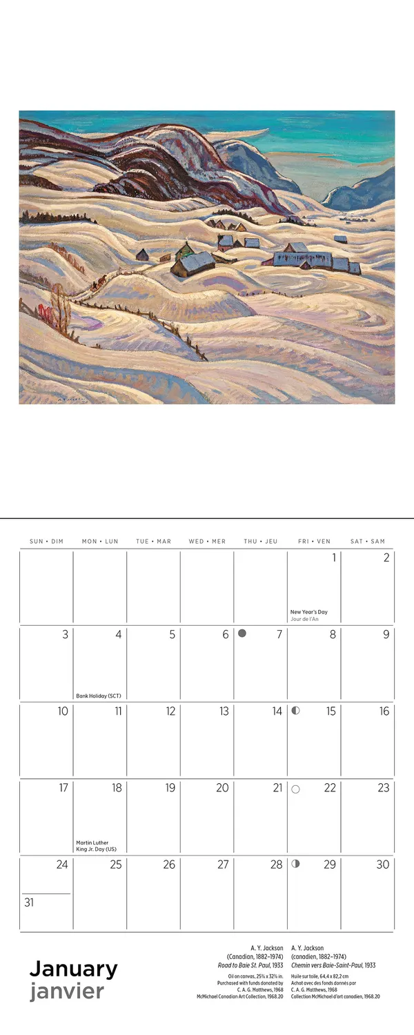 Pomegranate Group of Seven 2027 minikalender canadisk kunst