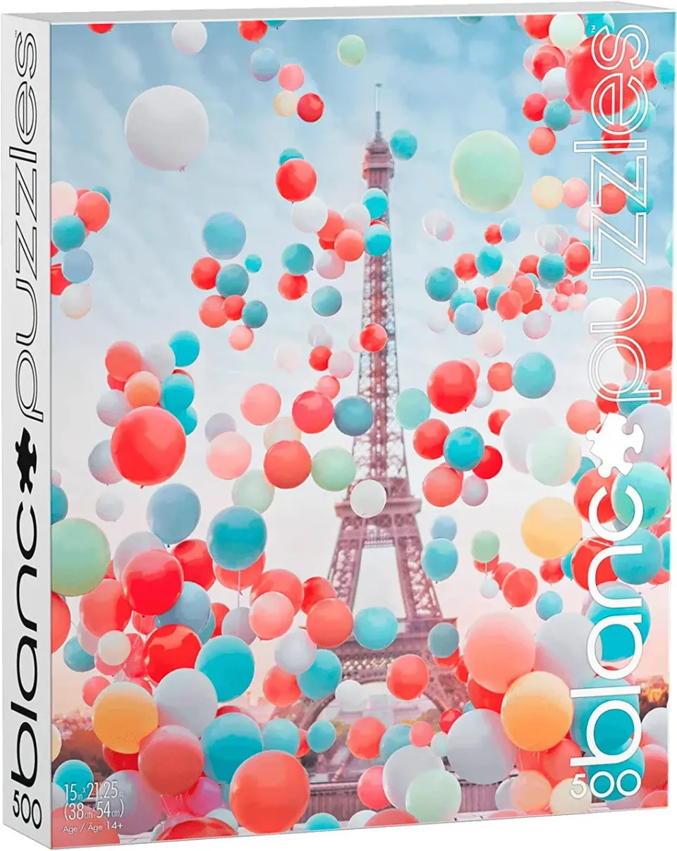 blanc Eiffel Tower Balloons puslespil 500 brikker