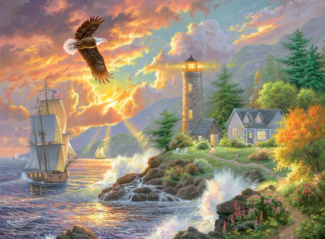 Buffalo Games Abraham Hunter Seaside Light puslespil 1000 brikker kyst