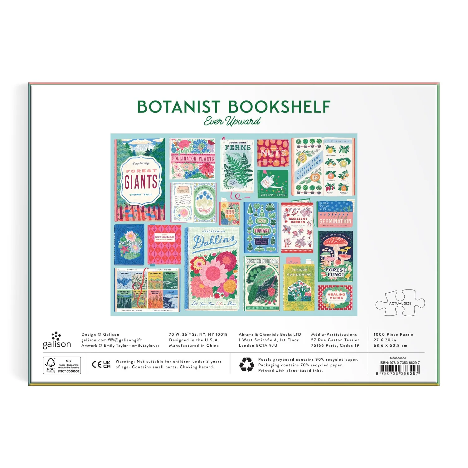 Good Puzzle Co. Ever Upward Botanist Bookshelf puslespil 1000 brikker botanisk