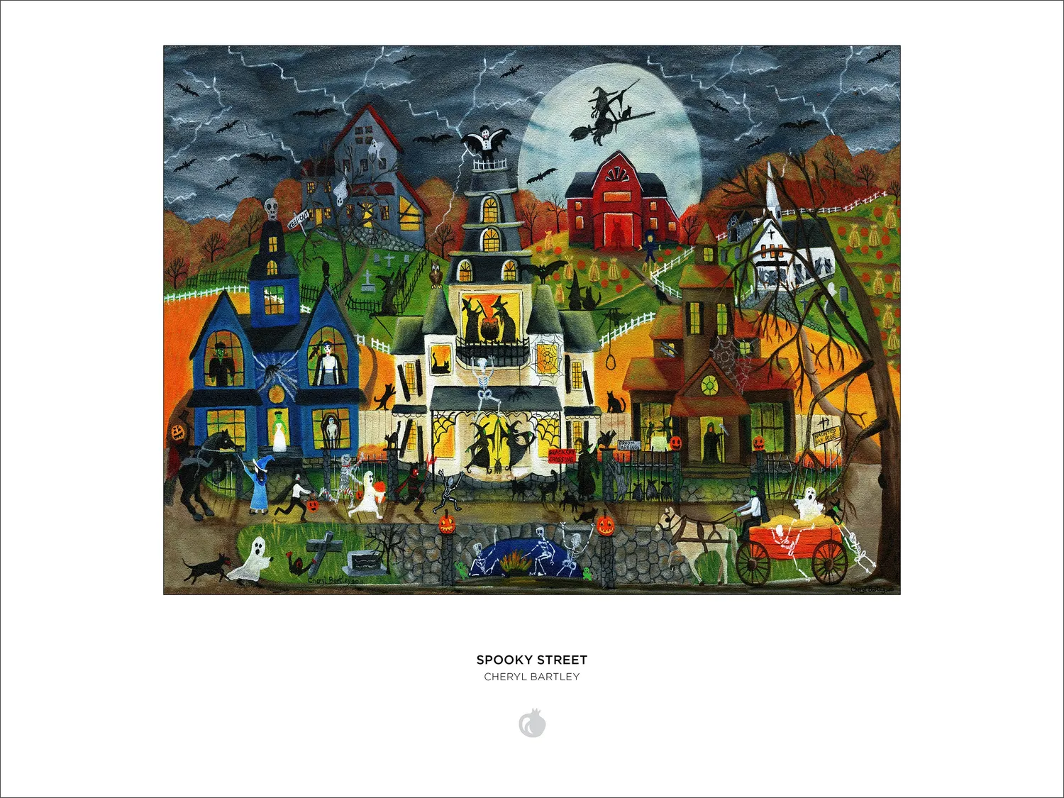Pomegranate Cheryl Bartley Spooky Street puslespil 1000