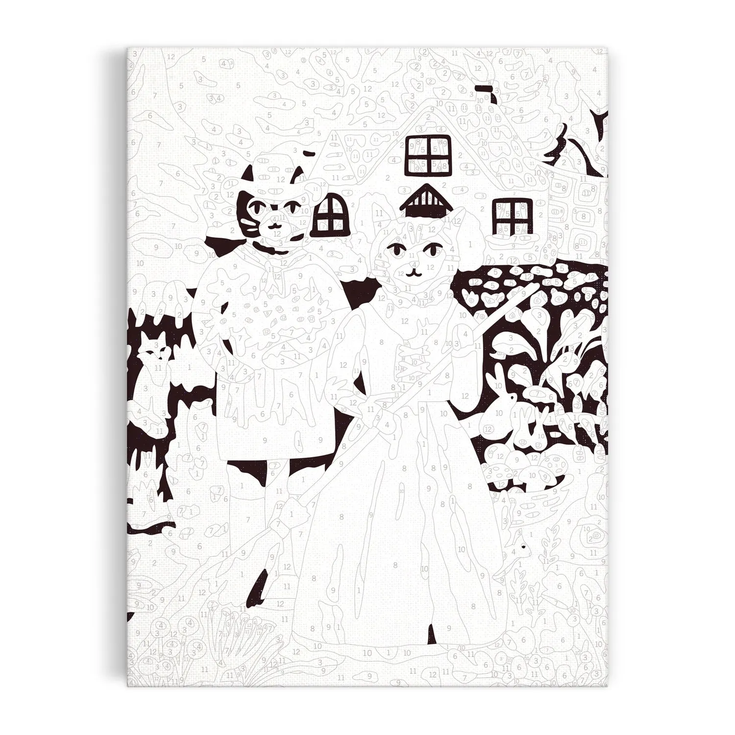 Good Puzzle Co. Cottage Cats mal efter tal sæt 23x30 cm